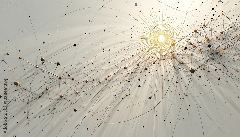 Aufkleber abstract network structure illuminated by light