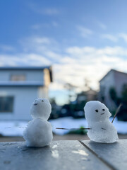 子供が作った雪だるま