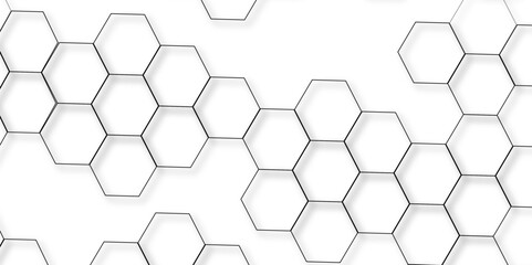 Abstract white background with hexagons . white Hexagonal Background Luxury White Pattern seamless bright white abstract honeycomb background 3D Futuristic abstract geometric mesh cell texture.