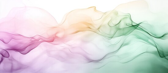 Obraz premium Abstract pastel colored smoke waves on white background.