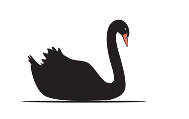 black swans animal silhouettes vector