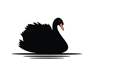 black swans animal silhouettes vector