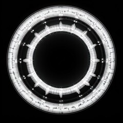 Futuristic Circular User Interface Design with Geometric Patterns and Ambient Lighting