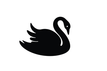 Modern and abstract vector swan logo, goose or duck icon.