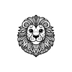 Obraz premium line art vector logo lion head