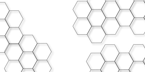Abstract white background with hexagons . white Hexagonal Background Luxury White Pattern seamless bright white abstract honeycomb background 3D Futuristic abstract geometric mesh cell texture.