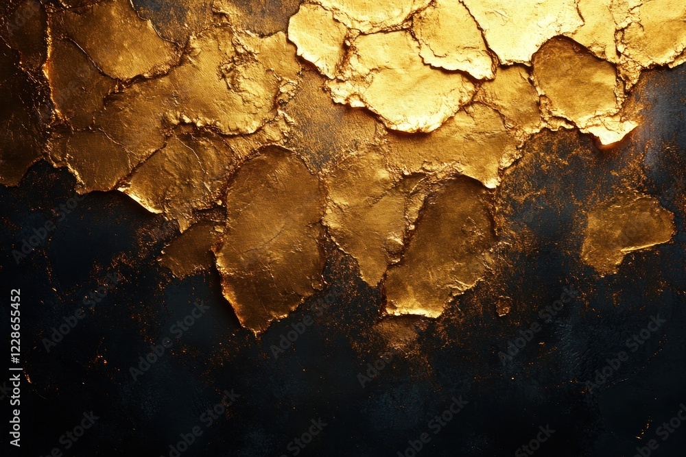 Poster golden texture with dark background and abstract design
