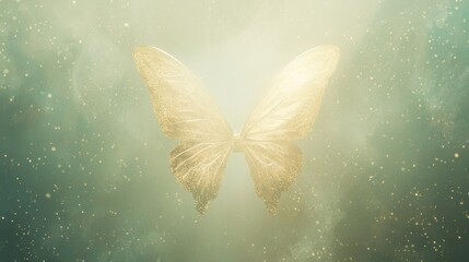 Faint Shape of Butterfly Wings with Glittering Effect in Soft Light