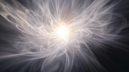 Bright White Candle Flame in Dark Space with Ethereal Glow Effect