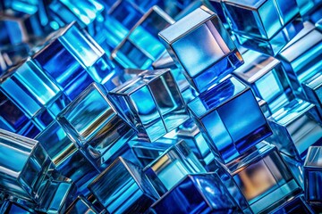 Abstract Blue Glass Rectangle Background - Reflective and Modern Design