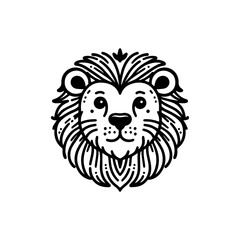 Obraz premium line art vector logo lion head