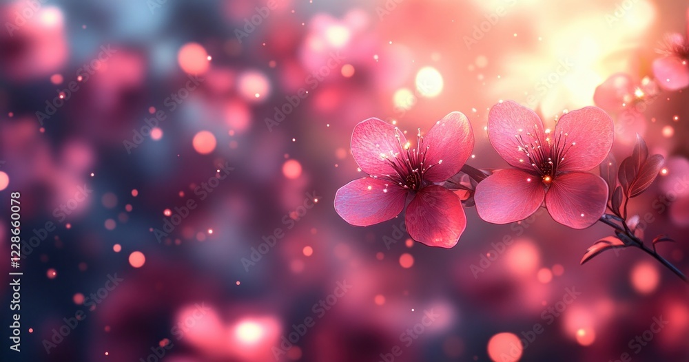 Aufkleber soft pink bokeh lights abstract background with glittering sparkle and dreamy glow