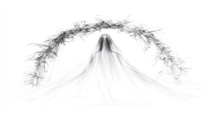 Obraz premium Ethereal Bridal Veil Under Floral Archway