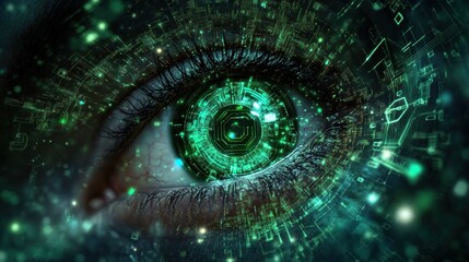 Naklejka premium Digital Eye Circuitry Futuristic Technology Vision