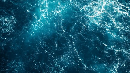 Fototapeta premium Deep ocean water texture with whitecaps and waves