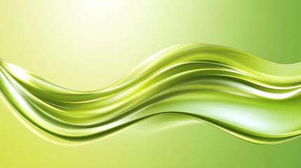 Obraz premium Abstract Green Wave Design Smooth Flowing Curves