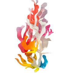 Fototapeta premium Abstract Colorful Waves of Fluid Shapes on a White Background
