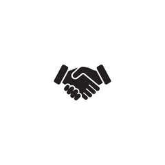 Obraz premium Handshake Silhouette Icon – Business Agreement Symbol