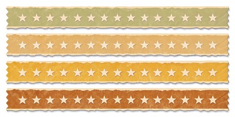 Four Torn Paper Banners with Stars  Vintage Design Elements