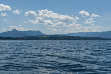 Beautiful Shuswap Lake on a sunny summer day near Herald Provincial park British Columbia Canada