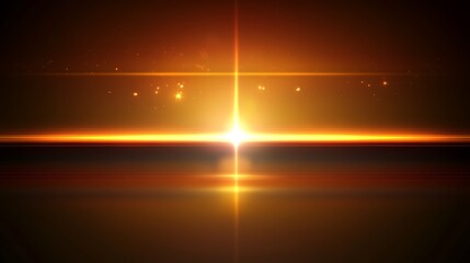 Golden Light Beams Across Dark Horizon