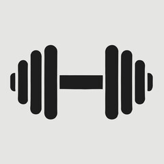 Obraz premium Dumbbell silhouette in black on a white background