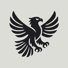 Obraz premium Eagle Silhouette in black on a white background