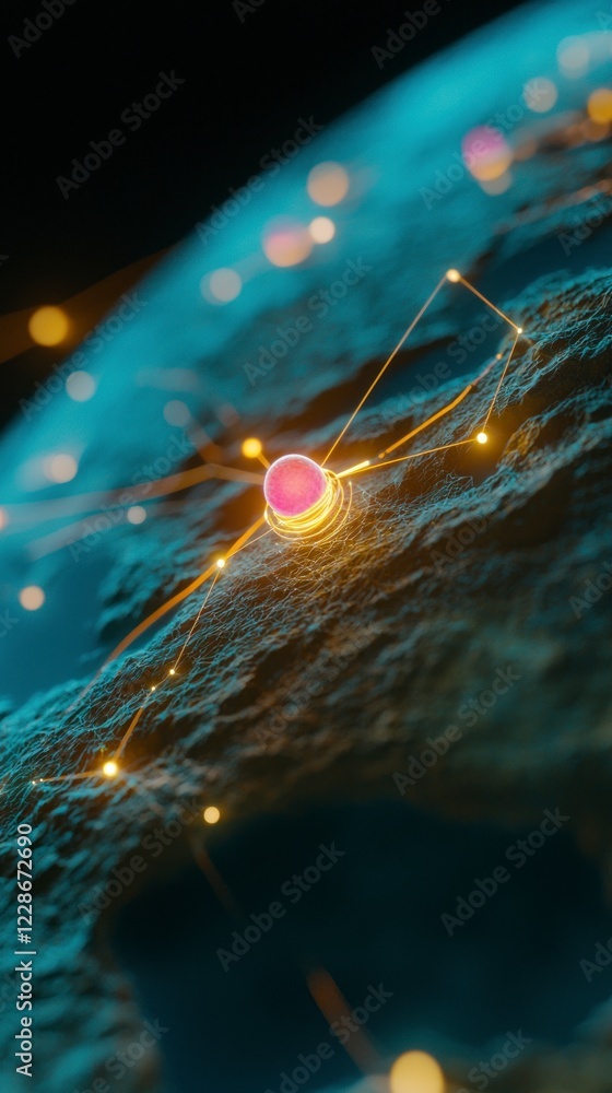 Aufkleber global network connection digital world abstract technology background