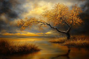 Obraz premium sunrise over the river