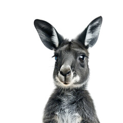 Naklejka premium Adorable Close-up of a Young Grey Kangaroo with Soft Fur Texture
