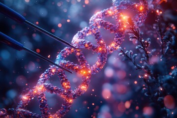 DNA Manipulation and Genetic Engineering in a Scientific Laboratory Setting with Hyper-Realistic Visualization