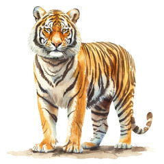 Obraz premium The Mighty Beauty of the Jungle A Captivating Tiger Stands Proudly Against a Dark Backdrop