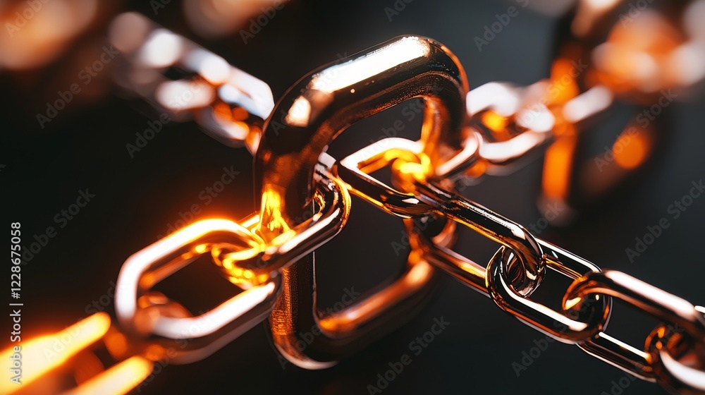 Aufkleber 3d rendering of digital security blockchain network concept in close-up view