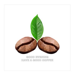 Vector illustration of good afternoon greeting with beautiful coffee beans background