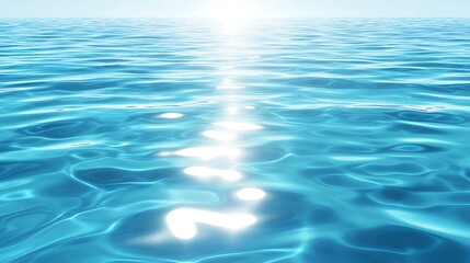 Sunlight Illuminates Calm Ocean Water Surface
