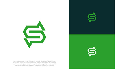 Initials S logo design. Initial Letter Logo. Innovative high tech logo template.	
