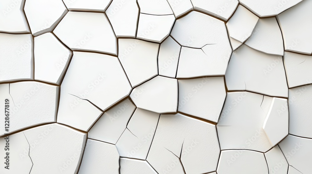 Poster Cracked White Surface Texture Showing Unique Patterns and Details for Abstract Backgrounds and Designs