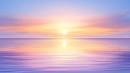 Obraz premium Serene Sunset Over Calm Ocean Waters Reflecting Sky