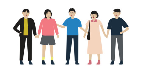 Vector set of cartoon characters of different professions ok