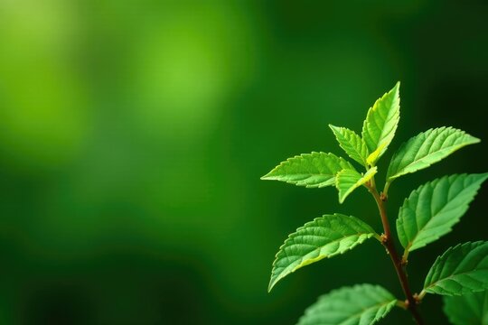 Ipecacuanha plant with mature leaves and stems, natural, botanical