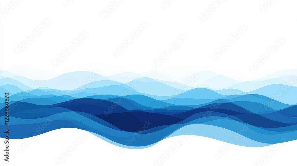 Poster abstract blue wave patterns creating a serene backdrop suitable for various design projects