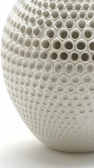 Textured ceramic vase, detail shot, white background, studio lighting, home decor