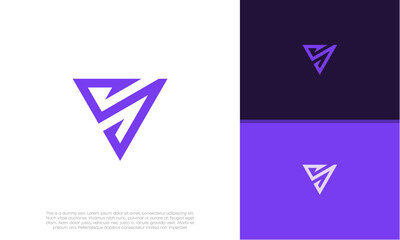 Naklejka premium Initials S logo design. Initial Letter Logo. Innovative high tech logo template. 