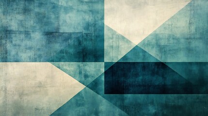 Abstract Teal Geometric Art Subtle Textured Design. AI Generated