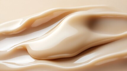 Obraz premium Creamy Beige Liquid Swirls and Waves Abstract Texture