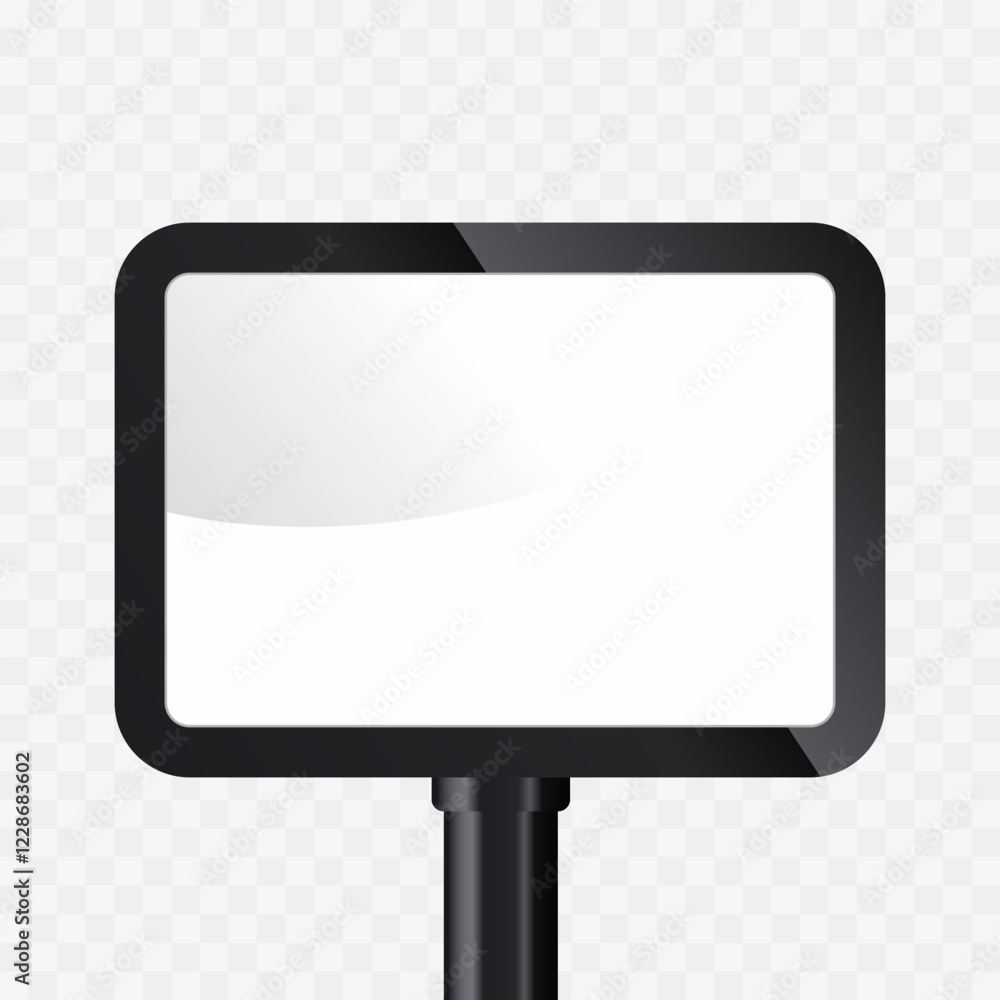 Poster a tv lightbox with empty space in transparent hanging technology led screen mockup in 3ds. the opaci