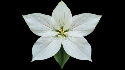 Fototapeta premium Symmetrical Trillium Beauty: Intricate Triple Petals and Geometric Stamens Cinematic Close-Up
