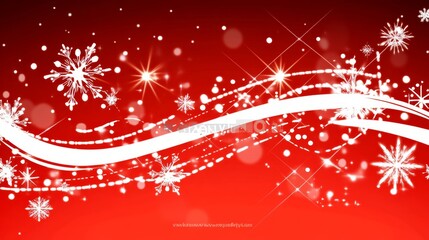 Festive Red Winter Snowflakes Background Design
