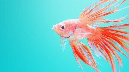 Fototapeta premium Vibrant Fish Tail Fin with Repeated Radial Stripes - Ultra-Detailed Cinematic Image