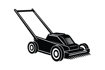 Rotary Mower vector style silhouette art design.eps